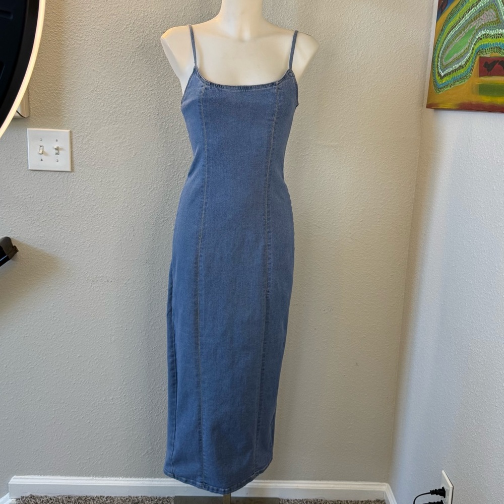 Refuge Denim Blue Women's Full Length Cotton Dress Size M
